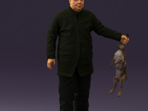 man in green sweater rabit 0561 3D Model