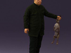 man in green sweater rabit 0561 3D Model
