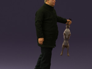 man in green sweater rabit 0561 3D Model