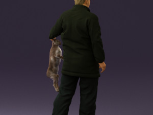 man in green sweater rabit 0561 3D Model