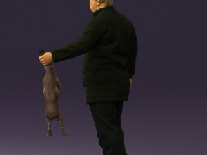 man in green sweater rabit 0561 3D Model