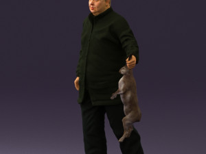man in green sweater rabit 0561 3D Model