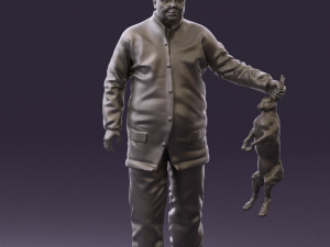 man in green sweater rabit 0561 3D Model
