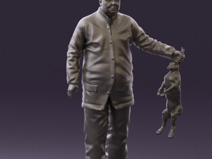 man in green sweater rabit 0561 3D Model