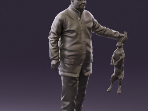 man in green sweater rabit 0561 3D Model