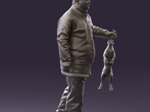 man in green sweater rabit 0561 3D Model