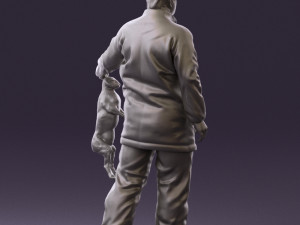 man in green sweater rabit 0561 3D Model