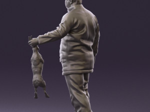 man in green sweater rabit 0561 3D Model