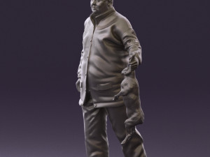 man in green sweater rabit 0561 3D Model