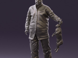 man in green sweater rabit 0561 3D Model