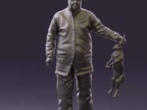 man in green sweater rabit 0561 3D Model