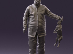 man in green sweater rabit 0561 3D Model