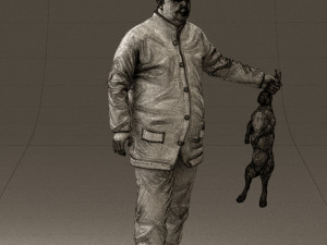 man in green sweater rabit 0561 3D Model
