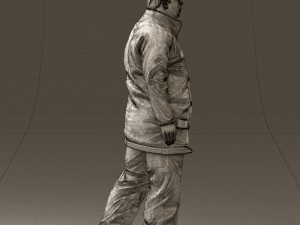 man in green sweater rabit 0561 3D Model