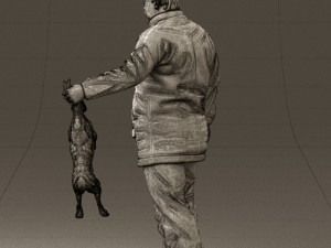 man in green sweater rabit 0561 3D Model