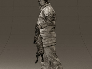 man in green sweater rabit 0561 3D Model