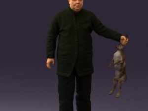 man in green sweater rabit 0561 3d print ready 3D 프린트 모델