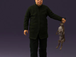 穿着绿色毛衣的男人兔子 0561 3D 打印就绪 3D 打印模型