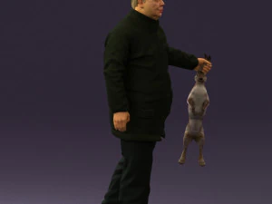man in green sweater rabit 0561 3d print ready 3D Print Model