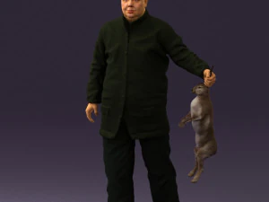 man in green sweater rabit 0561 3d print ready 3D Print Model