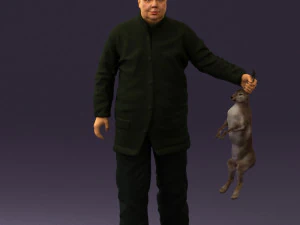 man in green sweater rabit 0561 3d print ready 3D Print Model