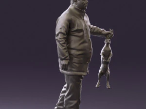 man in green sweater rabit 0561 3d print ready 3D Print Model