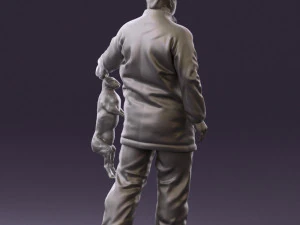 man in green sweater rabit 0561 3d print ready 3D Print Model