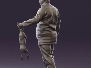 man in green sweater rabit 0561 3d print ready 3D Print Model