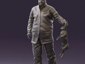 man in green sweater rabit 0561 3d print ready 3D Print Model