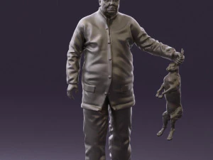 man in green sweater rabit 0561 3d print ready 3D Print Model