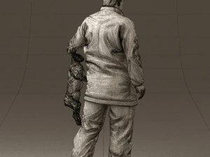 man in green sweater rabit 0561 3d print ready 3D Print Model