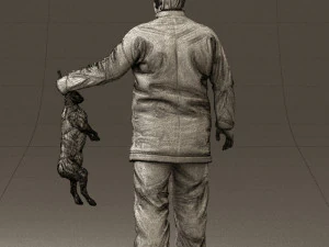 man in green sweater rabit 0561 3d print ready 3D Print Model