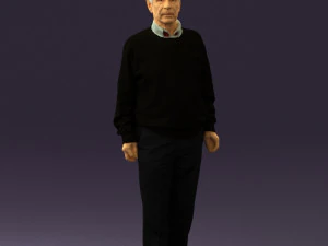 黒いセーターを着た老人 0563 3Dモデル