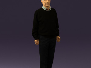 old man in black sweater 0563 Modèle 3D