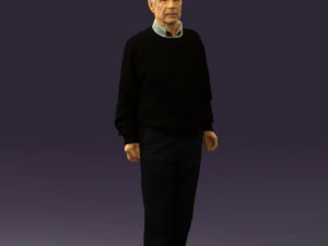 old man in black sweater 0563 3D Model