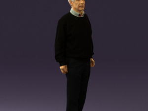 old man in black sweater 0563 Modèle 3D