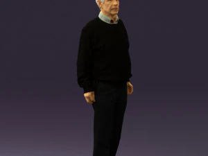 old man in black sweater 0563 3D Model