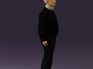 old man in black sweater 0563 3D Model