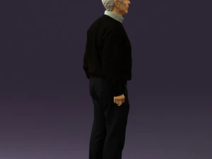 old man in black sweater 0563 3D Model