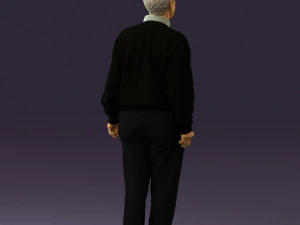 old man in black sweater 0563 3D Model