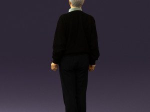 old man in black sweater 0563 Modèle 3D