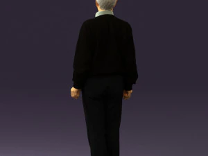 old man in black sweater 0563 3D Model