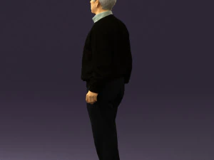old man in black sweater 0563 3D Model