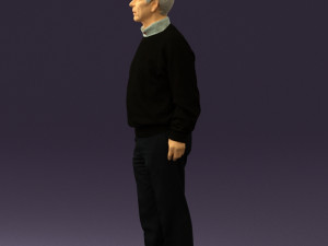 old man in black sweater 0563 Modèle 3D