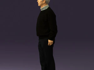 old man in black sweater 0563 3D Model