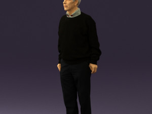 old man in black sweater 0563 Modèle 3D