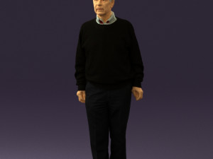 old man in black sweater 0563 Modèle 3D