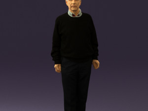 old man in black sweater 0563 Modèle 3D