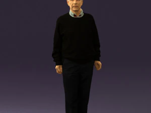 old man in black sweater 0563 3D Model