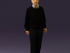 old man in black sweater 0563 3D Model